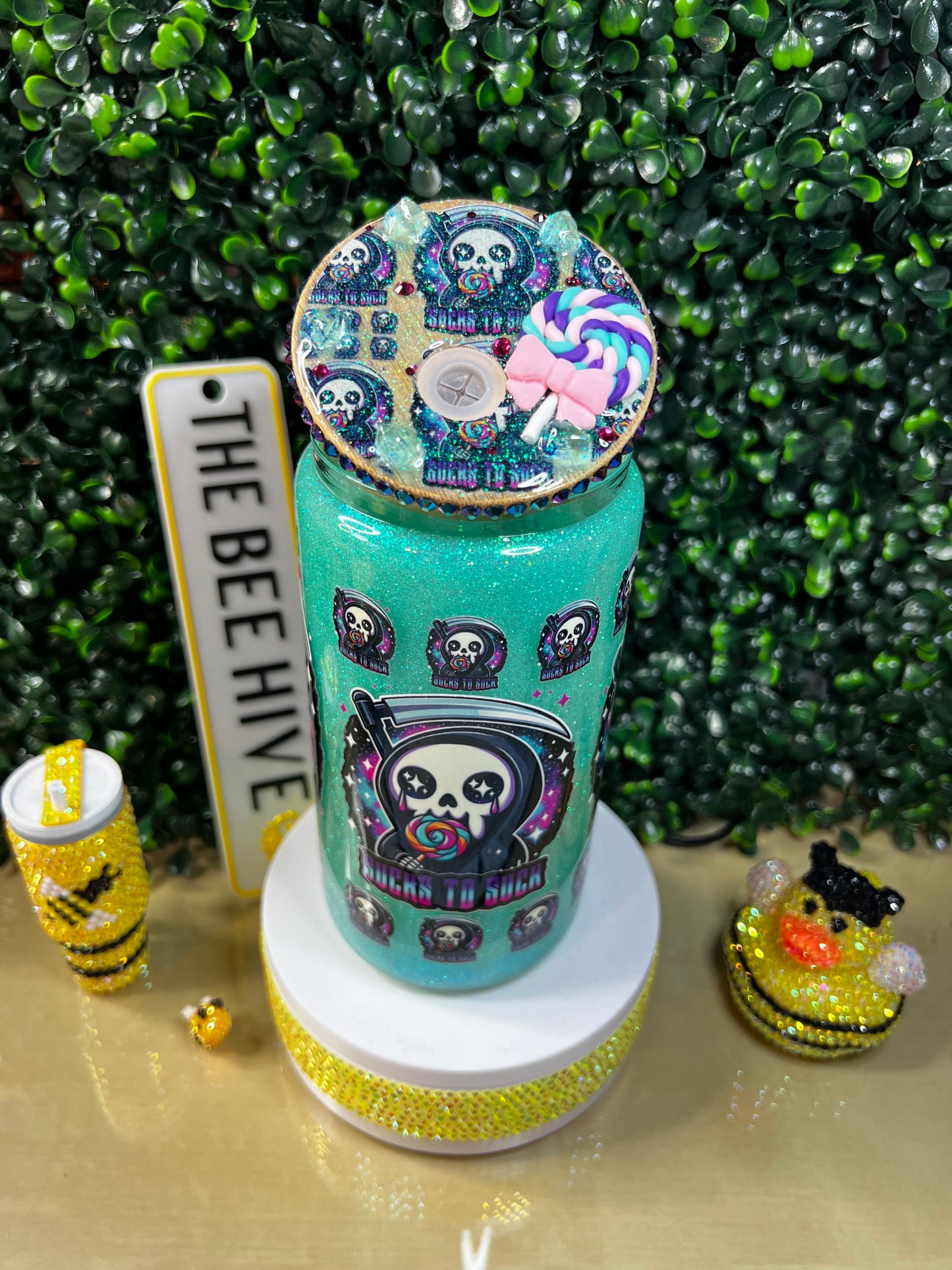 16oz Candy Skull Snowglobe Cup