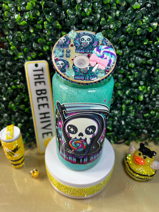 16oz Candy Skull Snowglobe Cup