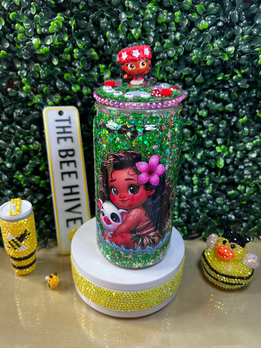 16oz Plastic Moana Snowglobe Cup